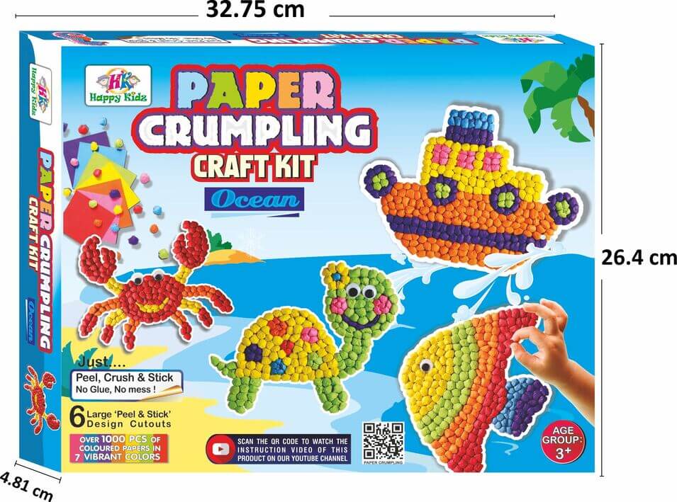 Paper Crumpling Ocean Theme - Dimensions