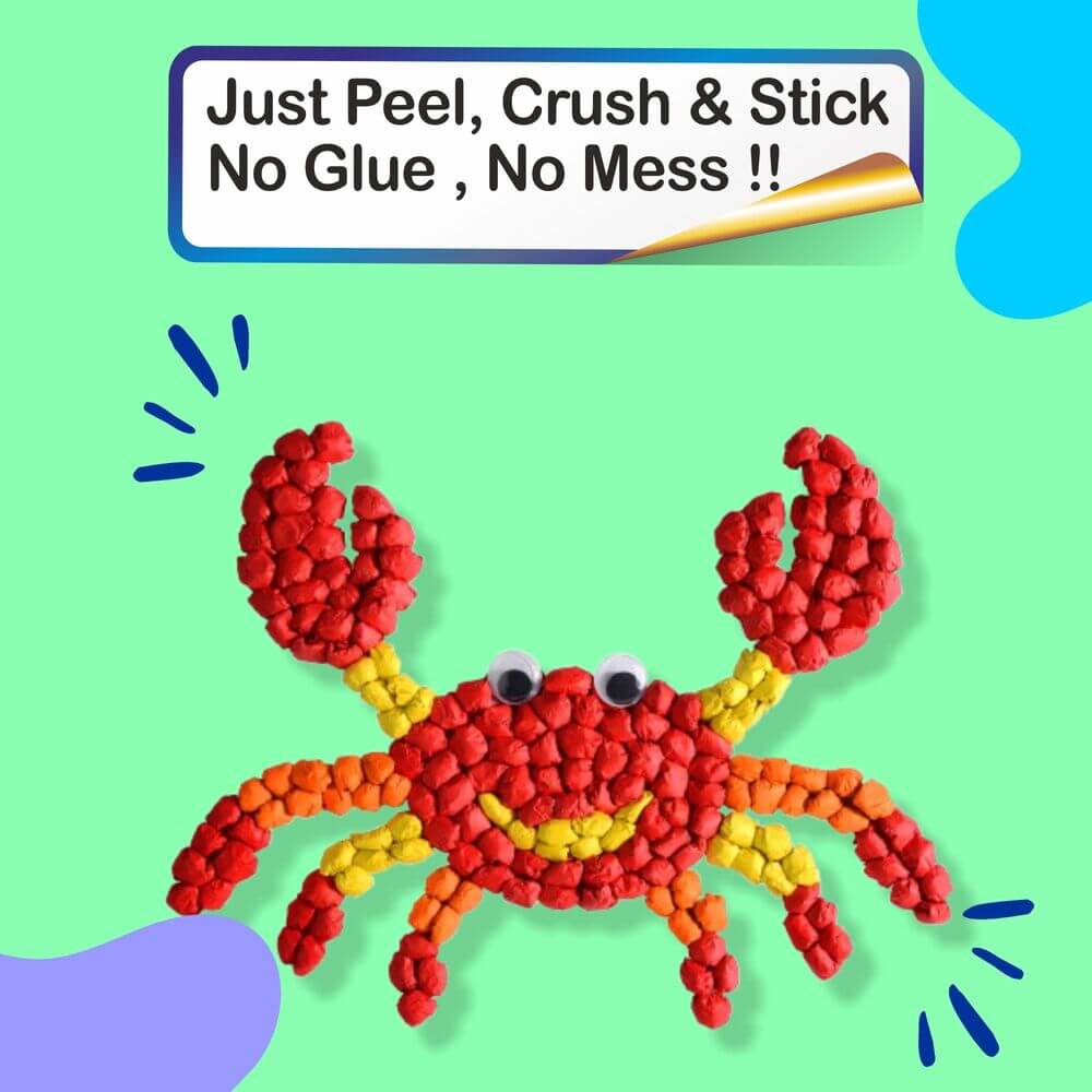 Paper Crumpling Ocean Theme - Just Peel, Crush and Stick